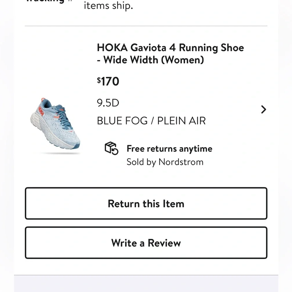 HOKA Gaviota 4 running shoes - blue fog/ plein air women’s wide width size 9.5 - Picture 15 of 16